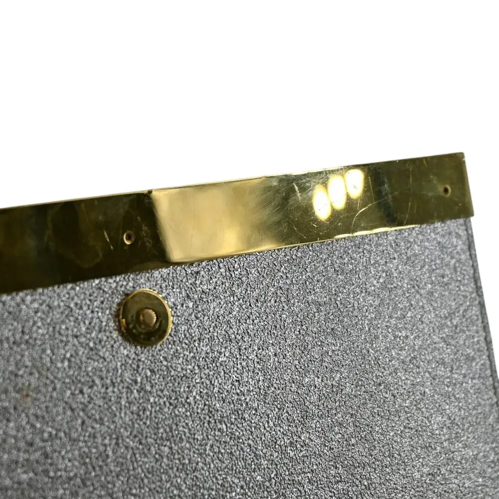 Saint Laurent Champagne Metallic Leather Clutch